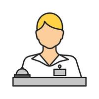 Receptionist color icon. Secretary, manager. Isolated vector illustration