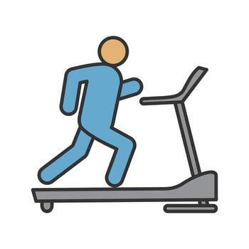 Treadmill color icon. Exercise machine. Isolated vector illustration