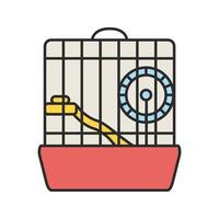 Hamster cage color icon. Rodent wheel. Isolated vector illustration