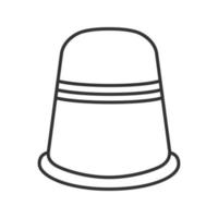 Sewing thimble linear icon. Thin line illustration. Finger protector. Contour symbol. Vector isolated outline drawing