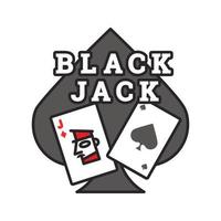 Blackjack color icon. Card game. Twenty one. Casino. Isolated vector illustration