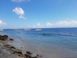 beautiful blue sea beautiful seascape panorama. Composition of nature abstract background photo