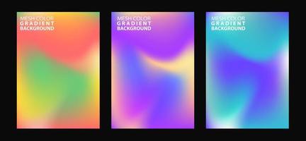 set of colorful banners with background,mesh color gradient background vector