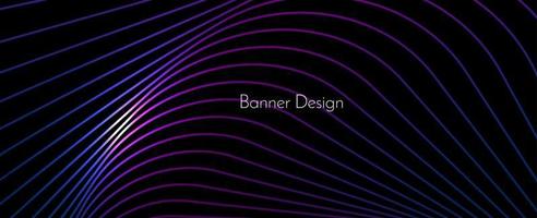 Abstract geometric wavy gradient lines illustration banner pattern background vector