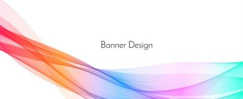 Fondo de banner de diseño de onda moderno elegante decorativo colorido abstracto vector