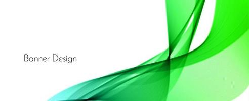 Fondo de banner de diseño de onda decorativa moderno verde abstracto vector