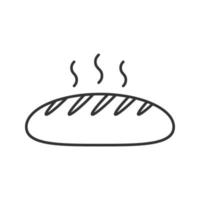 Fresh bread loaf linear icon. Thin line illustration. Bakery. Contour symbol. Vector isolated outline drawing