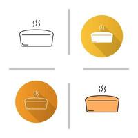 Brick bread loaf icon. Flat design, linear and color styles. Isolated vector illustrations