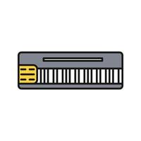 Mellotron color icon. Synthesizer. Isolated vector illustration