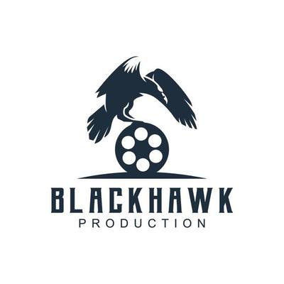 black hawk with Film Equipments. Good logo design for Movie Maker