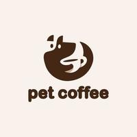 Logo Dog Coffee Icon Brown template vector illustration