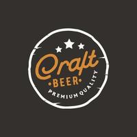 Modern professional label logo design template for craft beer vector