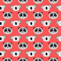 cute panda and koala pattern. vector