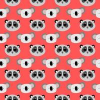 cute panda and koala pattern. vector