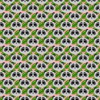 panda with leaf pattern vector