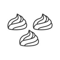 Meringues linear icon. Thin line illustration. Marshmallow. Contour symbol. Vector isolated outline drawing