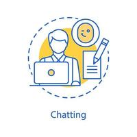 Chatting concept icon. Online communication idea thin line illustration. Typing message. Vector isolated outline drawing