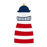 Cartoon illustration of a light house on a white background vector