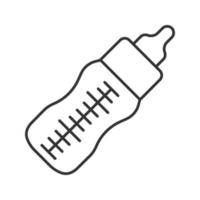 Baby feeding bottle linear icon. Thin line illustration. Contour symbol. Vector isolated outline drawing