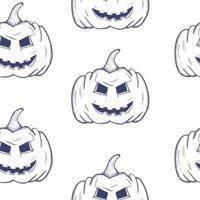 Sketch Halloween pumpkin seamless outline. Halloween pumpkin seamless outline in a hand-drawn style. October  background.Vector illustration. vector