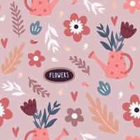 Flower pattern light background vector