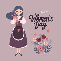 Woman day postcard vector