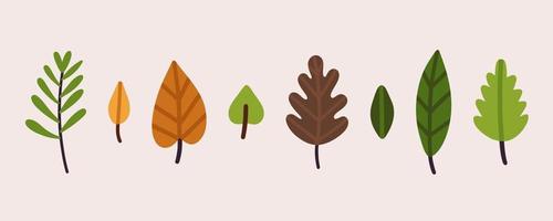 conjunto de hojas de bosque vector