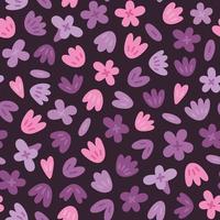 Flowers pattern with dark background vector