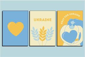 posters or cards of illustrations on the theme of peace in Ukraine vector