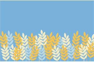 spikelets in the field develop under blue skies vector