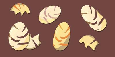 different types of dinosaur eggs vector