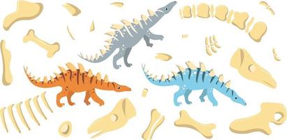 dinosaurio se mueve en diferentes poses vector