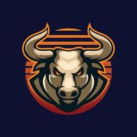 bull illustration sports logo design. vector