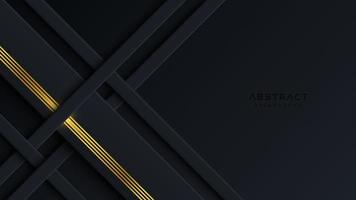 Modern Abstract Dark Background with Gold Line Composition vector