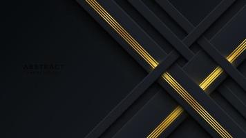 Modern Abstract Dark Background with Gold Line Composition vector