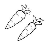 arte del doodle de zanahoria vector
