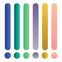 Beautiful gradient collection. multicolor green purple yellow orange pink cyan circle gradients, colorful soft round buttons vector set Premium Vector