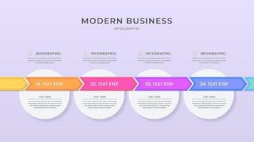 elegante plantilla vectorial infográfica 3d con pasos para el éxito. presentación con iconos de elementos de línea. el diseño de concepto de negocio se puede utilizar para diseño web, folleto, diagrama, gráfico o banner vector