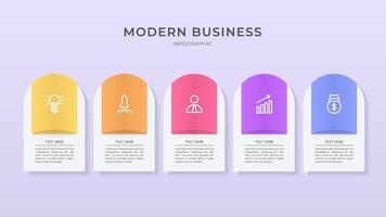 Elegant infographic 3d vector template with a steps for success. Presentation with line elements icons. Business concept design can be used for web, brochure, diagram, chart or banner layout