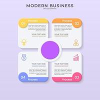 plantilla de vector de infografía 3d minimalista con pasos para el éxito. presentación con iconos de elementos de línea. el diseño de concepto de negocio se puede utilizar para diseño web, folleto, diagrama, gráfico o banner