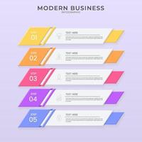 plantilla de vector de infografía 3d minimalista con pasos para el éxito. presentación con iconos de elementos de línea. el diseño de concepto de negocio se puede utilizar para diseño web, folleto, diagrama, gráfico o banner