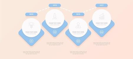 plantilla de vector de infografía 3d minimalista con pasos para el éxito. presentación con iconos de elementos de línea. el diseño de concepto de negocio se puede utilizar para diseño web, folleto, diagrama, gráfico o banner