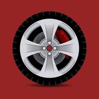Car tire in vector, side views. Vector vehicle tyres, round component surround wheel rim, provide traction on surface. Transport rubber wheel,