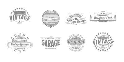 colección de señales de transporte vintage mega pack para servicio de automóviles, autopartes, plantilla de diseño de logotipo vector