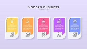 Elegant infographic 3d vector template with a steps for success. Presentation with line elements icons. Business concept design can be used for web, brochure, diagram, chart or banner layout