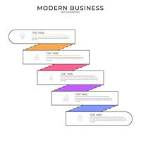 elegante plantilla vectorial infográfica 3d con pasos para el éxito. presentación con iconos de elementos de línea. el diseño de concepto de negocio se puede utilizar para diseño web, folleto, diagrama, gráfico o banner vector