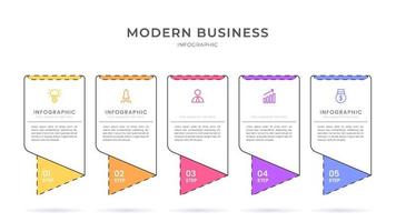 Elegant infographic 3d vector template with a steps for success. Presentation with line elements icons. Business concept design can be used for web, brochure, diagram, chart or banner layout