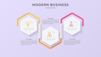 minimalist 3d infographic vector template with a steps for success. Presentation with line elements icons. Business concept design can be used for web, brochure, diagram, chart or banner layout