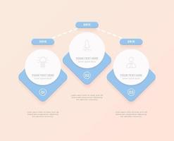 plantilla de vector de infografía 3d minimalista con pasos para el éxito. presentación con iconos de elementos de línea. el diseño de concepto de negocio se puede utilizar para diseño web, folleto, diagrama, gráfico o banner