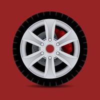 neumático de coche en vector, vistas laterales. neumáticos de vehículos vectoriales, borde de rueda envolvente de componente redondo, proporcionan tracción en la superficie. rueda de goma de transporte, vector